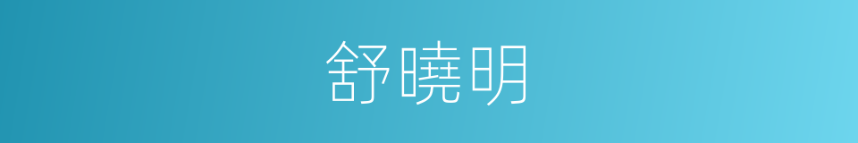 舒曉明的同義詞