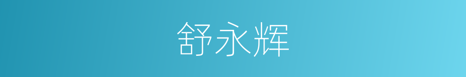 舒永辉的同义词