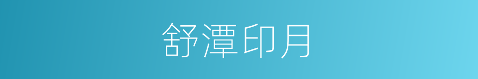 舒潭印月的同义词