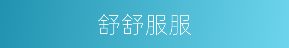 舒舒服服的意思
