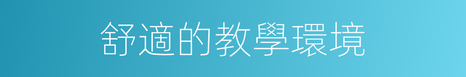 舒適的教學環境的同義詞