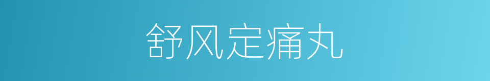 舒风定痛丸的同义词