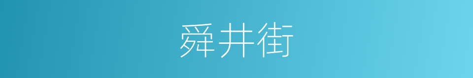 舜井街的意思