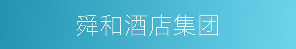 舜和酒店集团的同义词