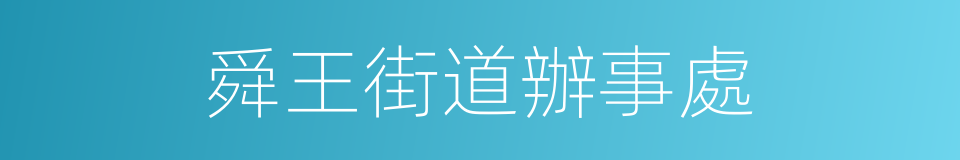 舜王街道辦事處的同義詞