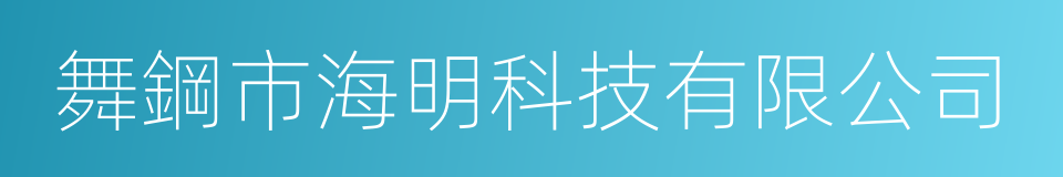 舞鋼市海明科技有限公司的意思