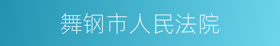 舞钢市人民法院的同义词