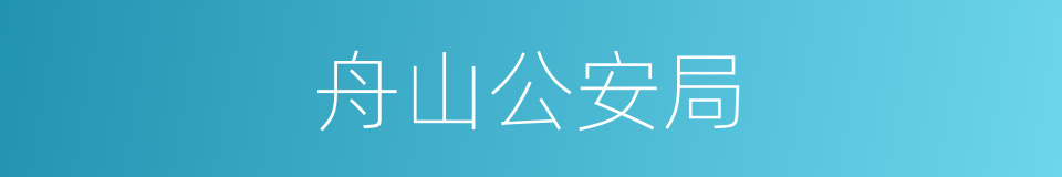 舟山公安局的同义词