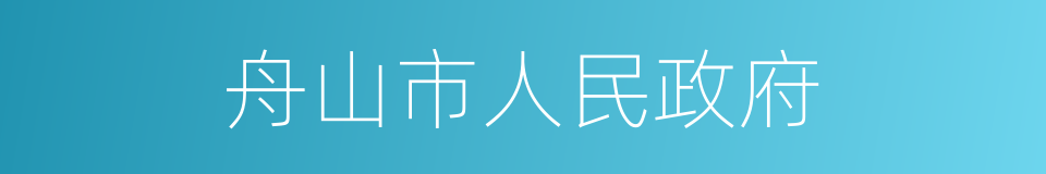 舟山市人民政府的同义词