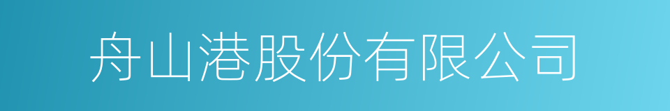 舟山港股份有限公司的同义词