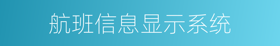 航班信息显示系统的同义词