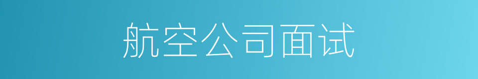 航空公司面试的同义词