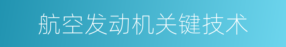 航空发动机关键技术的同义词