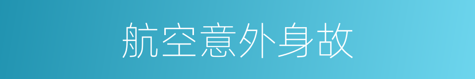 航空意外身故的同义词