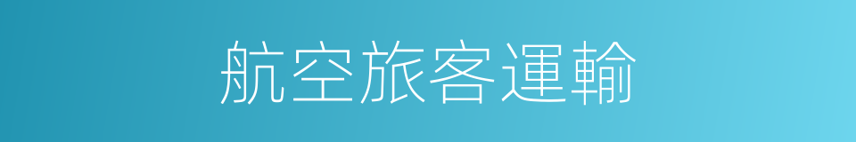 航空旅客運輸的同義詞