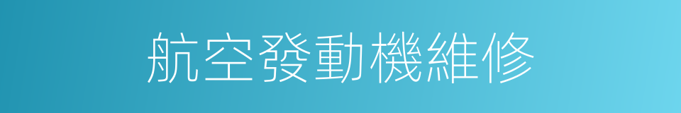 航空發動機維修的同義詞