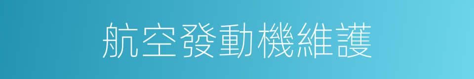 航空發動機維護的同義詞