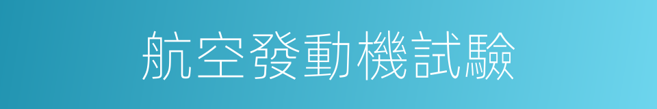 航空發動機試驗的同義詞