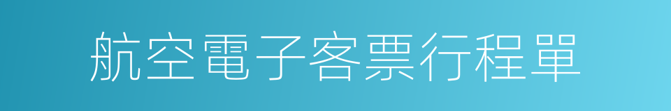 航空電子客票行程單的同義詞