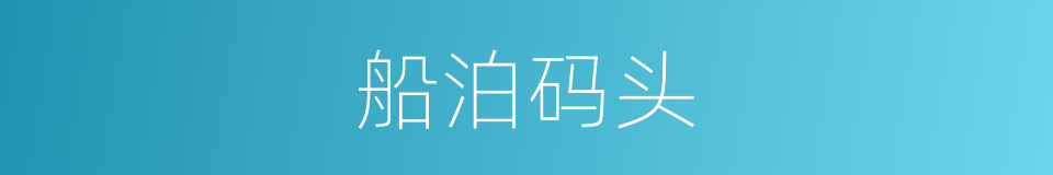 船泊码头的同义词