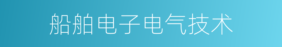 船舶电子电气技术的同义词