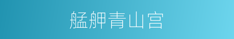 艋舺青山宫的同义词