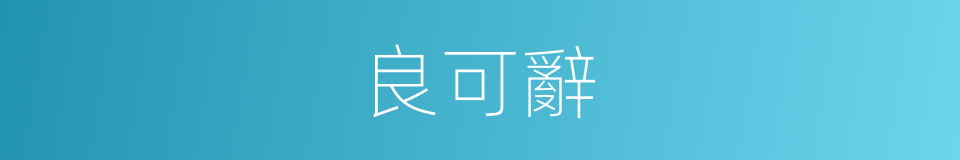 良可辭的同義詞