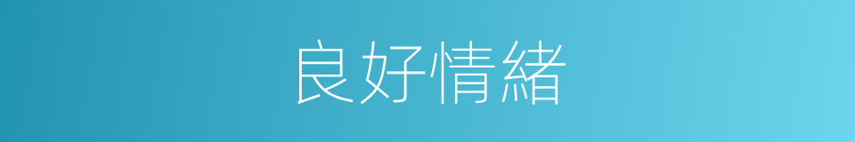 良好情緒的同義詞