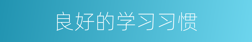 良好的学习习惯的同义词