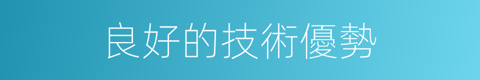 良好的技術優勢的同義詞
