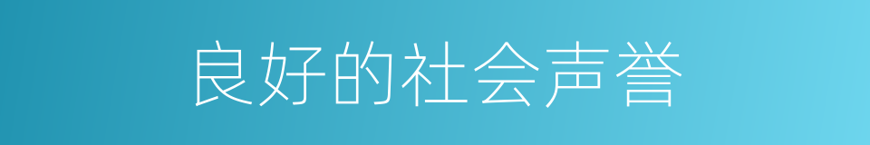 良好的社会声誉的同义词