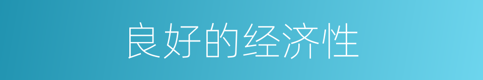 良好的经济性的同义词