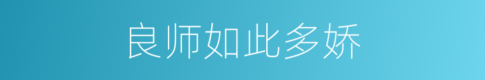 良师如此多娇的同义词