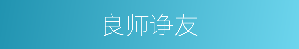 良师诤友的意思