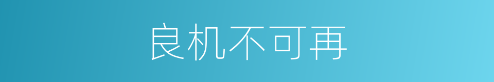 良机不可再的同义词