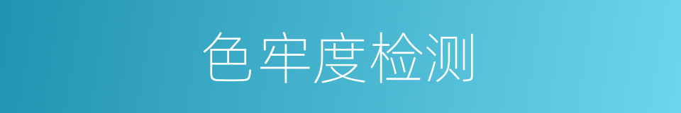 色牢度检测的同义词