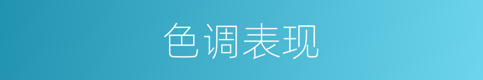 色调表现的同义词