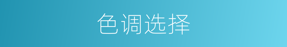 色调选择的同义词