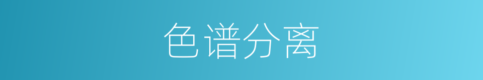 色谱分离的同义词