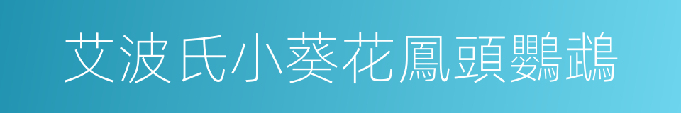 艾波氏小葵花鳳頭鸚鵡的同義詞