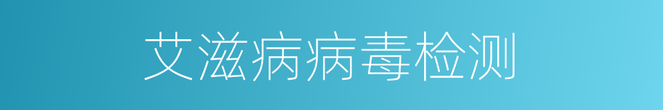 艾滋病病毒检测的同义词