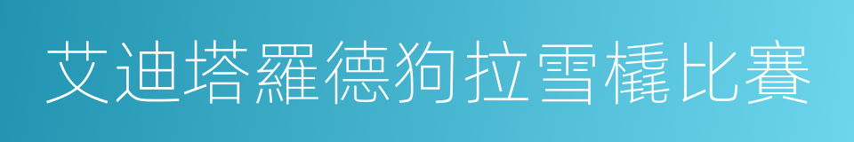 艾迪塔羅德狗拉雪橇比賽的同義詞