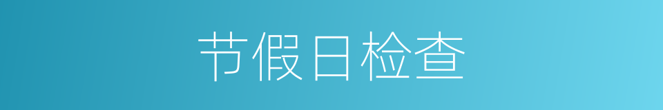 节假日检查的同义词