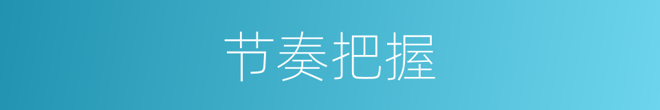 节奏把握的同义词