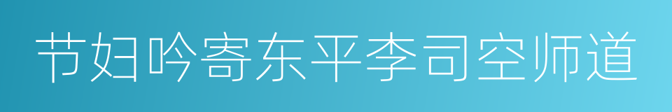 节妇吟寄东平李司空师道的同义词