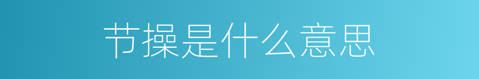 节操是什么意思的同义词