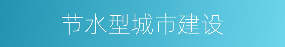 节水型城市建设的同义词