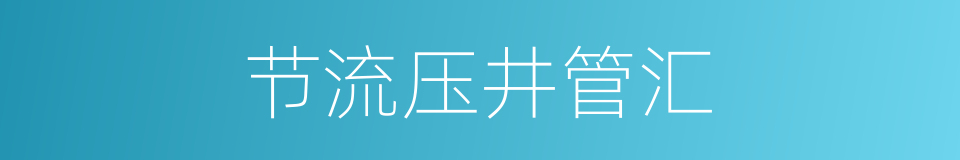 节流压井管汇的同义词