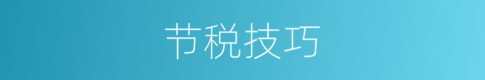 节税技巧的同义词