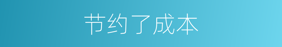 节约了成本的同义词